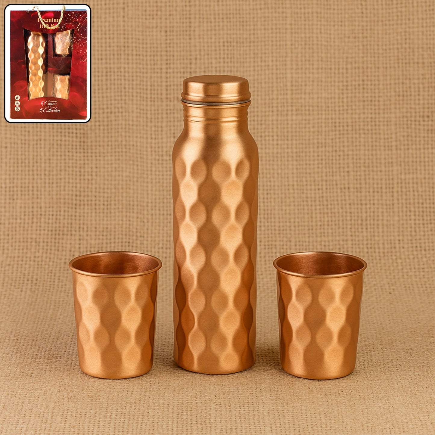 Diamond Cut Copper Gift Box Set