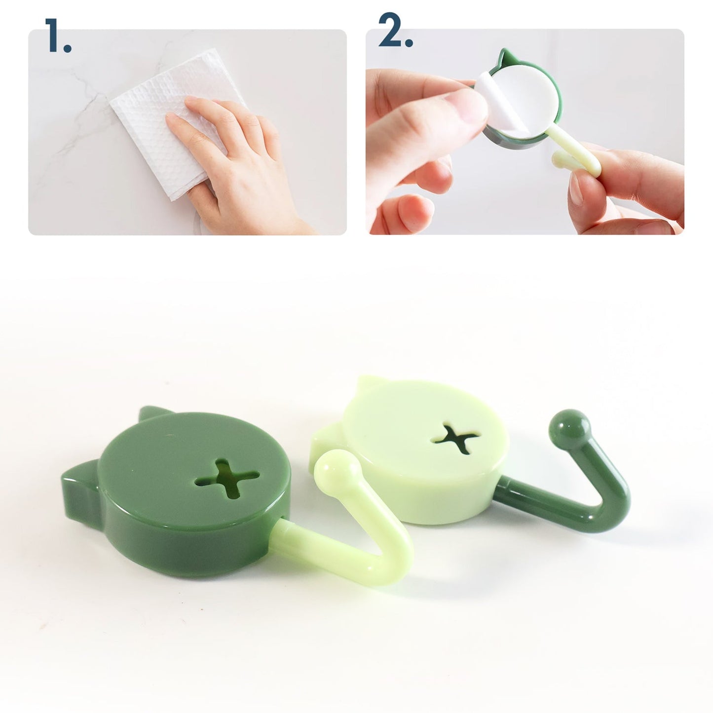 Self Adhesive Round Wall Hooks (10 Pc)