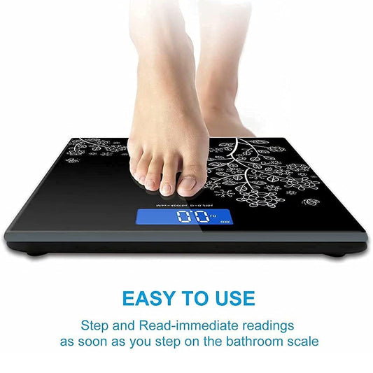 Digital bathroom scale with sleek design and precision for home use.