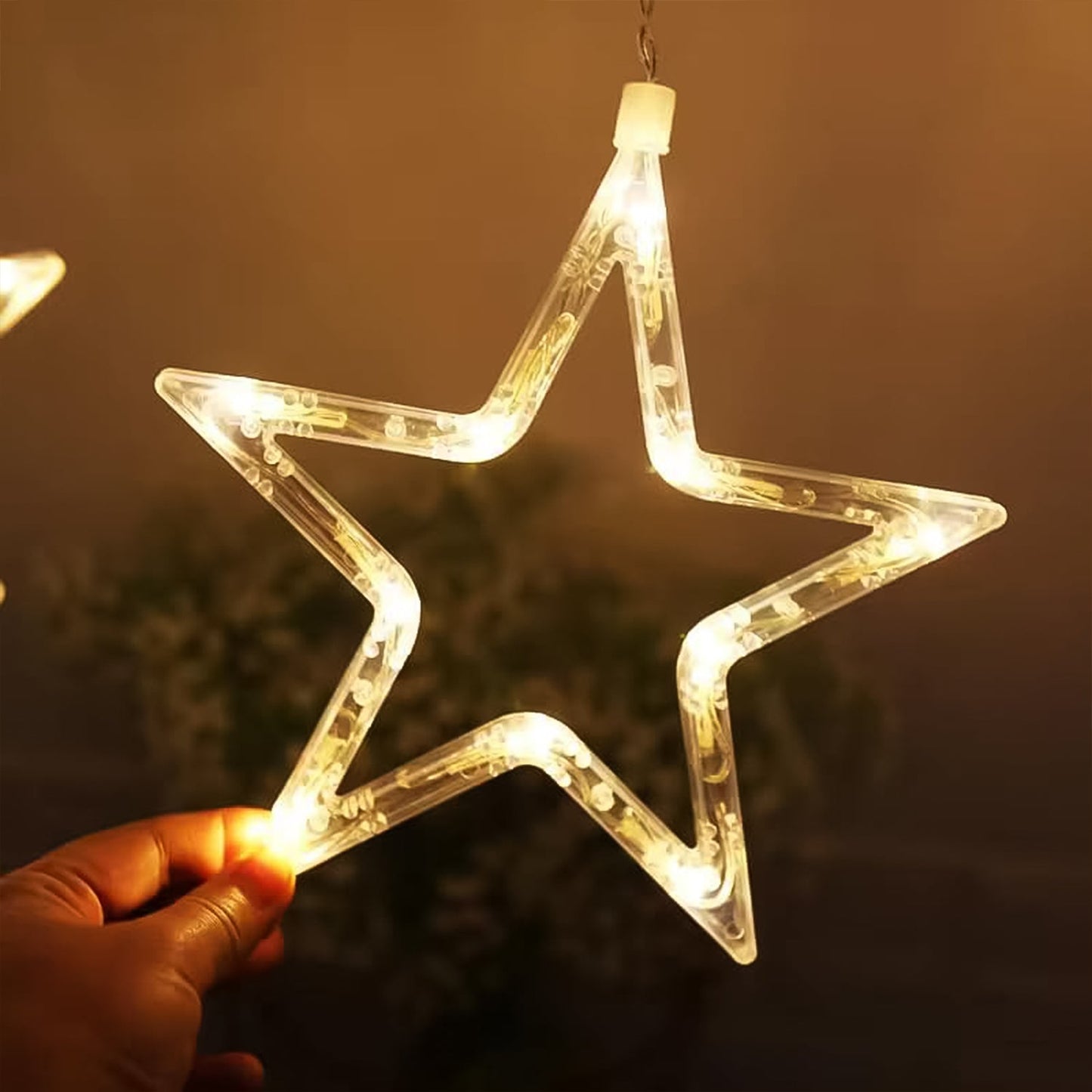 LED Curtain String Lights LED Christmas Light Indoor and Outdoor Light (Warm White / With Box)