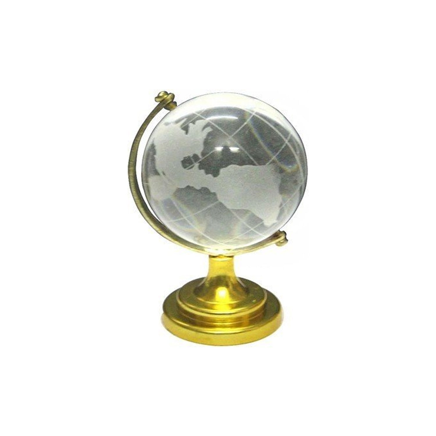 World Map with Golden Stand