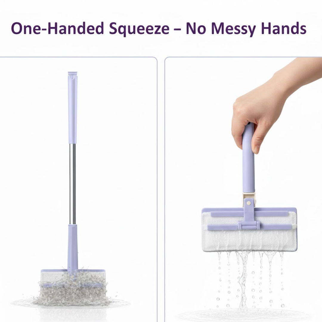 Automatic Cloth Changing Mini Mop with Push Pull Cloth Changing Handle (1 Pc)