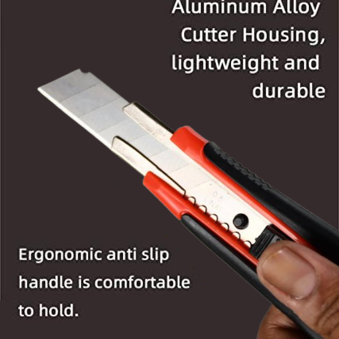 Heavy Duty 18mm Cutter Knife Set with Extra Blades for Office & Home