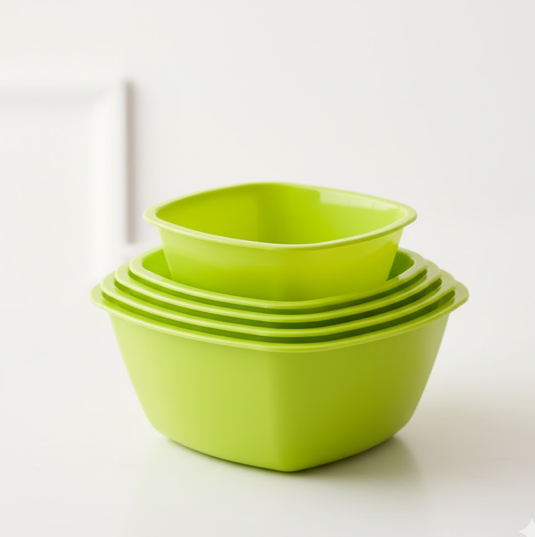Square Plastic Bowl For Serving Food (Pack of 4)