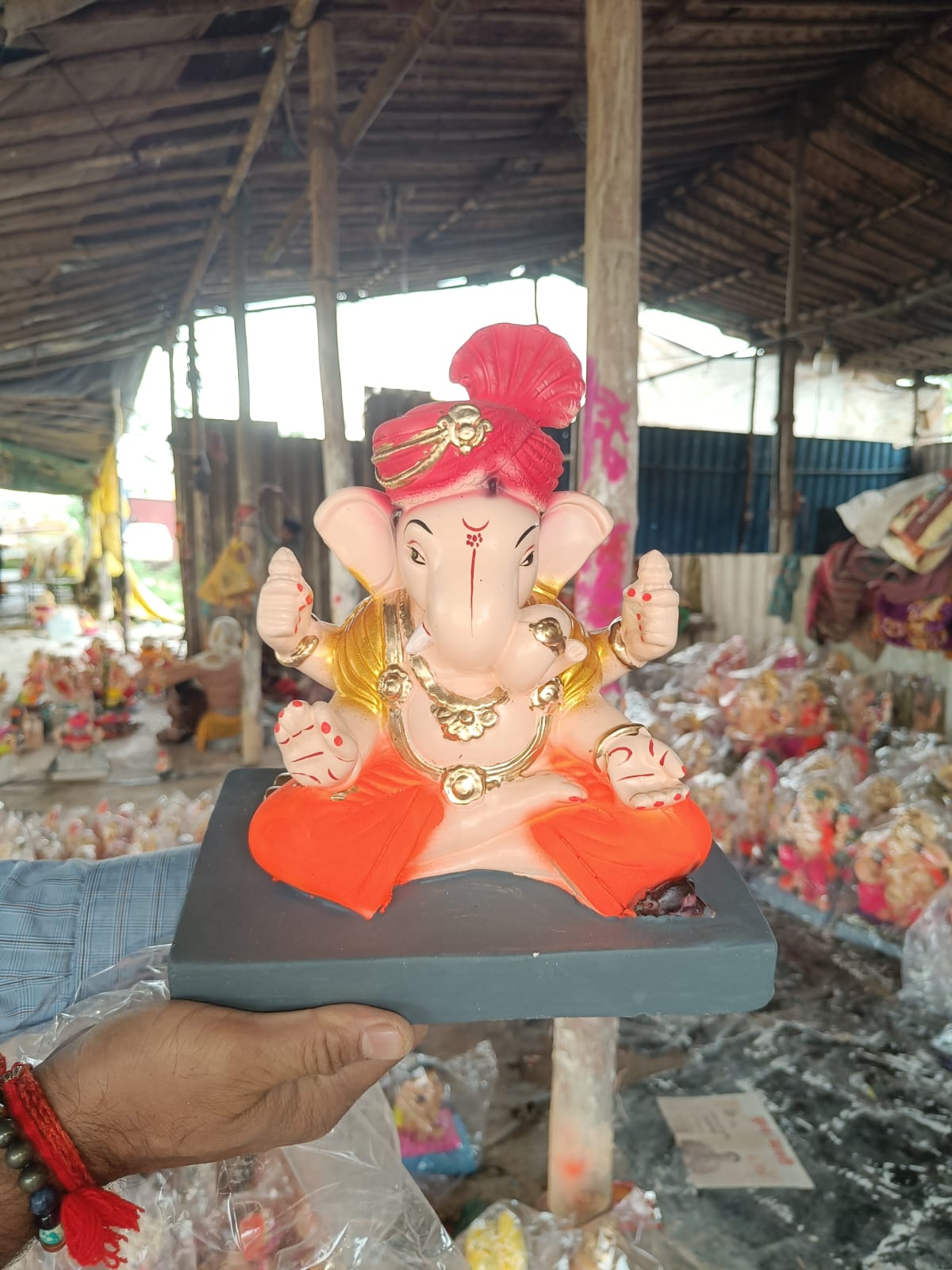 Majestic1 feet Handcrafted Lord Ganesha Statue with Traditional Turban | Perfect Auspicious Gift & Temple Decor