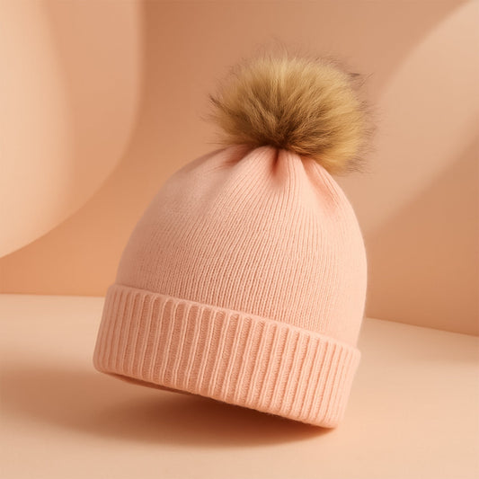 Small Cap for Winter Woolen Knitted Inside Fur Caps (1 Pc / Mix Design & Color)