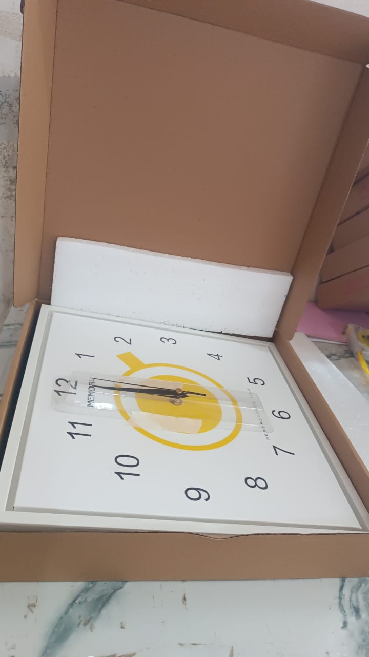Decorative Square Wall Clock Battery Operated – 1 Pc