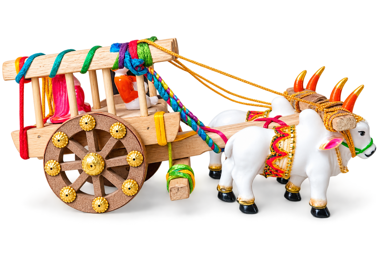 Handcrafted Wooden Bullock Cart – Traditional Indian Heritage Décor | Handmade Artisan Craft