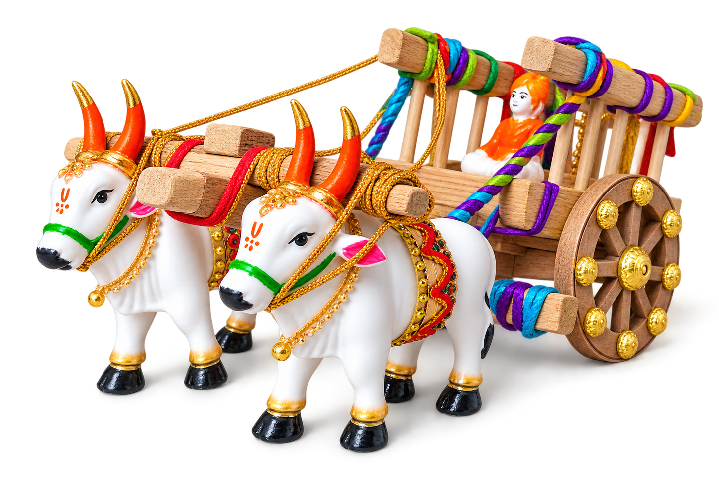 Handcrafted Wooden Bullock Cart – Traditional Indian Heritage Décor | Handmade Artisan Craft