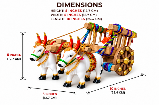 Handcrafted Wooden Bullock Cart – Traditional Indian Heritage Décor | Handmade Artisan Craft