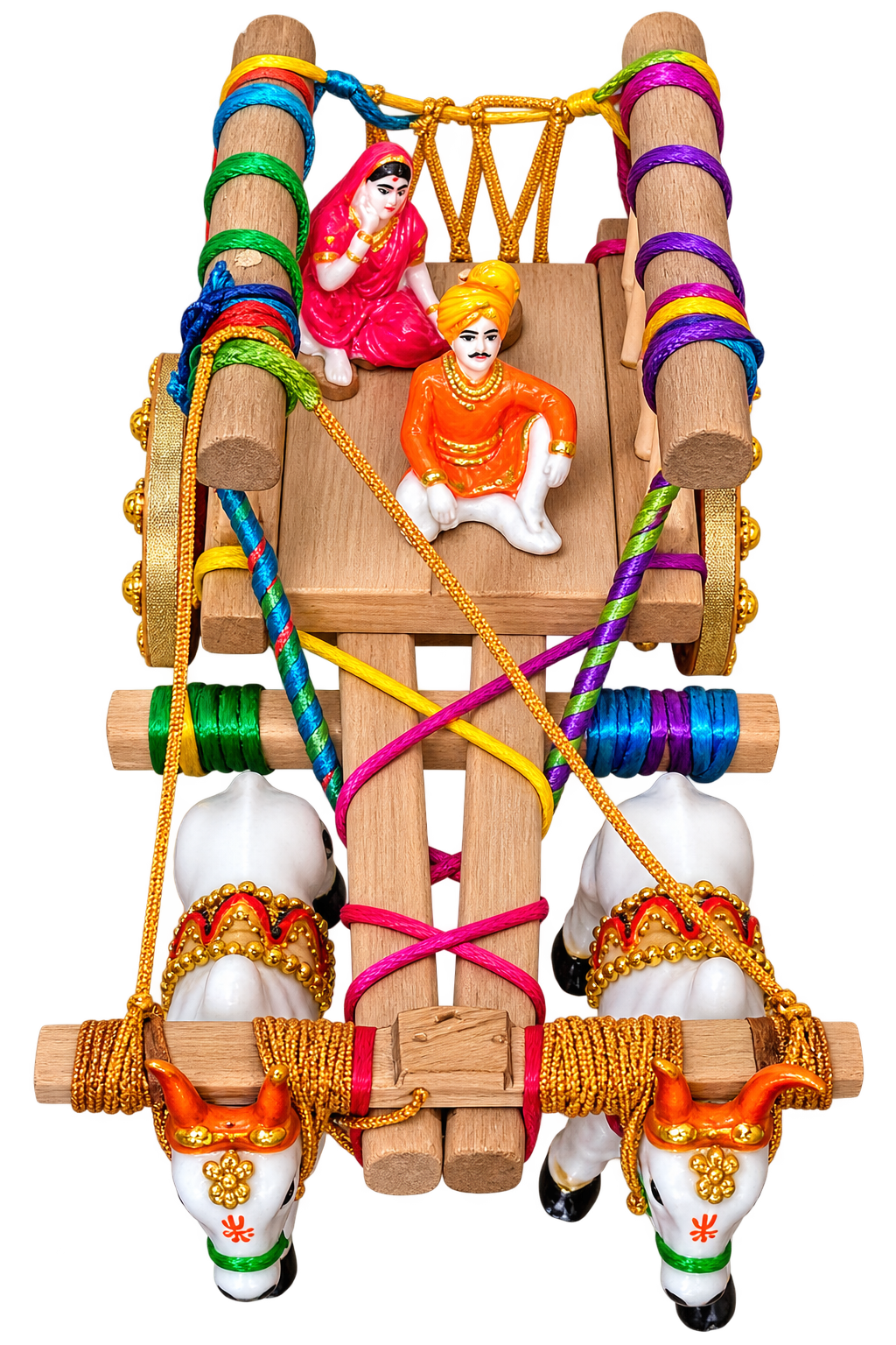 Handcrafted Wooden Bullock Cart – Traditional Indian Heritage Décor | Handmade Artisan Craft