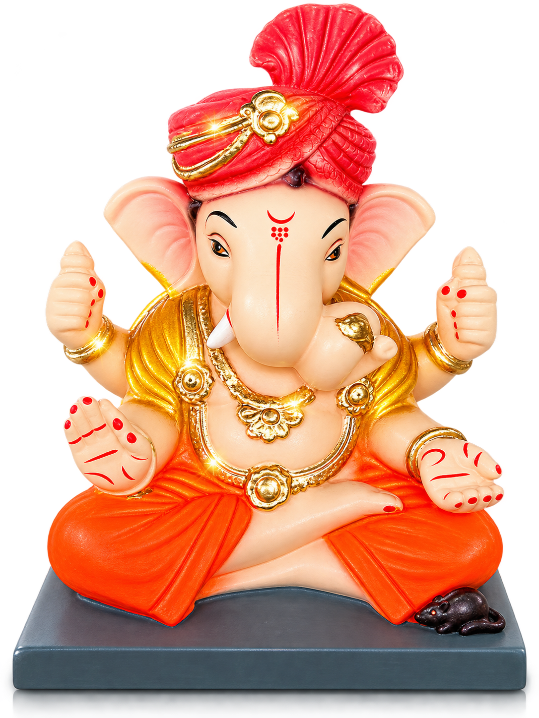 Majestic1 feet Handcrafted Lord Ganesha Statue with Traditional Turban | Perfect Auspicious Gift & Temple Decor