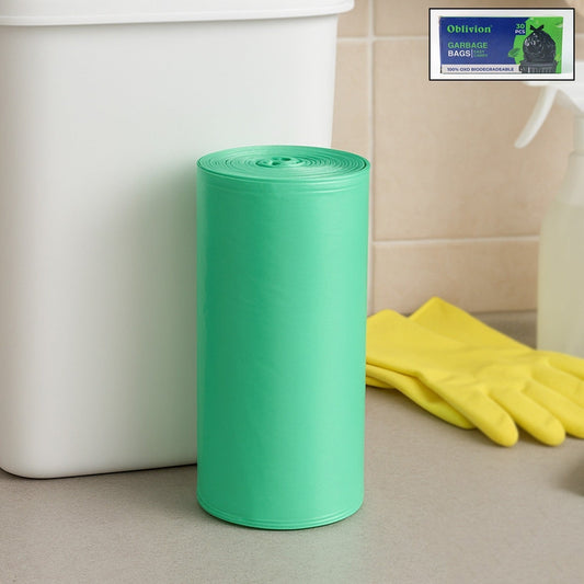 Bio-degradable Eco Friendly Garbage / Trash Bags Rolls (19" x 21") (Green)
