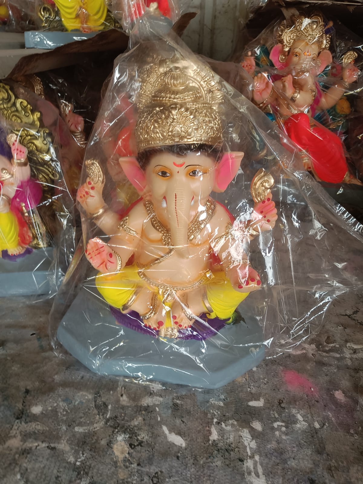 Royal POP 1 feet Ganpati Idol with Golden Crown & Sturdy Base | Safe & Secure Packaging Guaranteed